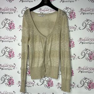 Tally weijl cardigan sparkly glitter striped gold sweater button up y2k luxe